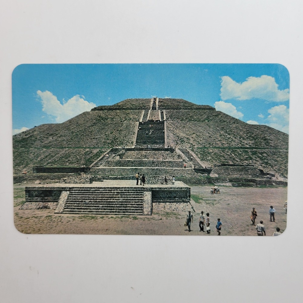 Vintage‎ Mexico Postcard Pyramid of the Sun Teotihuacan Travel Souvenir